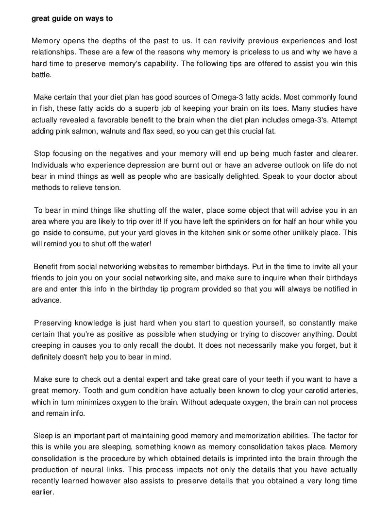 Check how good your memory is Check how good your memory is